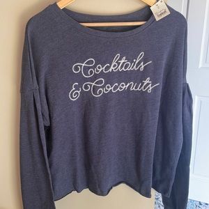 Zoe + Liv cocktails & coconuts sweatshirt